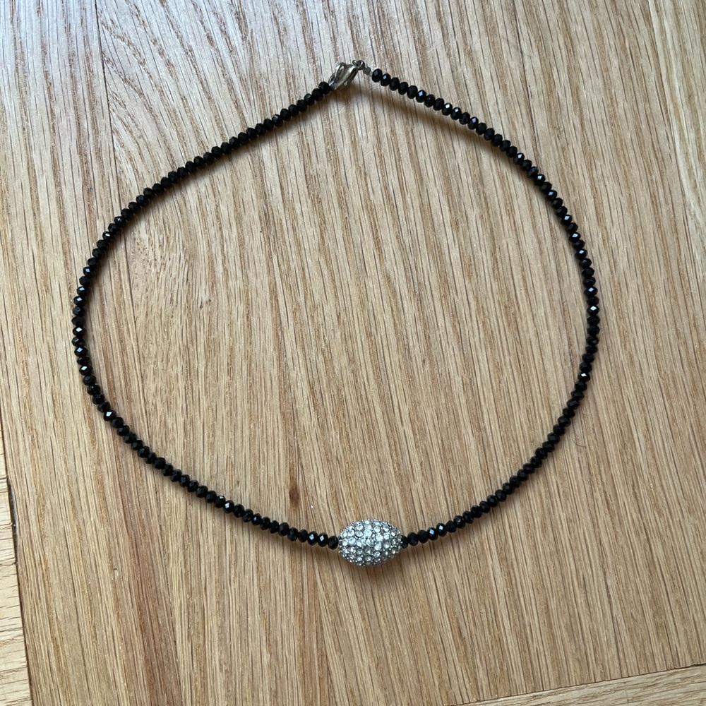 Elegant Black and Silver Beaded Necklace